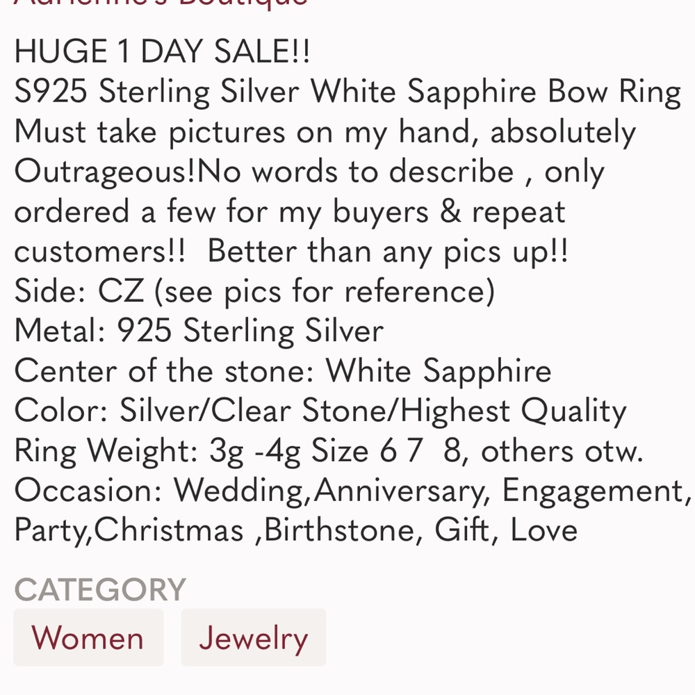 R-AS 925 Sterling Silver Filled Four Claw Ring Size 6 - Picture 12 of 14